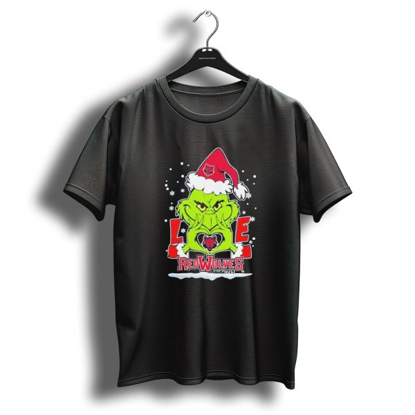 Grinch Love Arkansas State Red Wolves Christmas Football T Shirt 1 t shirt 1