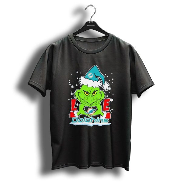 Grinch Love Miami Dolphins Christmas 2024 Football T Shirt 1 t shirt 1