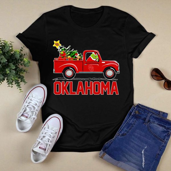 Grinch Oklahoma Sooner driving car shirt 1
