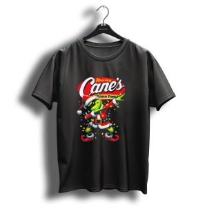 Grinch Santa Dabbing Raising Canes Chicken Fingers Christmas T-Shirt