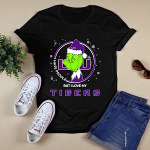Grinch Santa I Hate People But I Love My Lsu Tigers T-Shirt