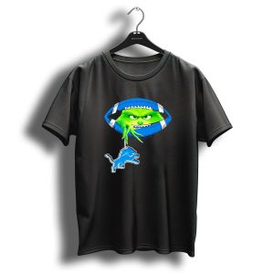Grinch Sneak Peek Detroit Lions Christmas Football T-Shirt