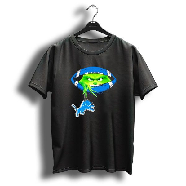 Grinch Sneak Peek Detroit Lions Christmas Football T Shirt 1 t shirt 1