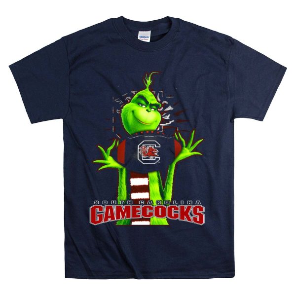 Grinch South Carolina Gamecocks Football Fan T Shirt 1 Navy