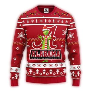 Grinch With Alabama Crimson Tide Christmas Ugly Sweater