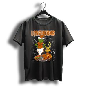 Grinchxmas Longhorns Christmas Football Snowy Scene T-Shirt