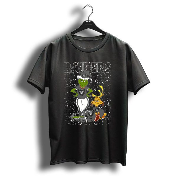 Grinchxmas Raiders Christmas Grinch With Raiders Logo Snowflakes T Shirt 1 t shirt 1