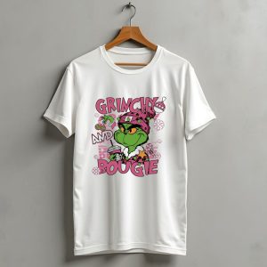 Grinchy And Bougie Pink Christmas Holiday T-Shirt