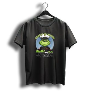 Grinchy Ole Marine Usmc Merry Christmas T-Shirt