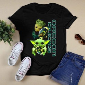 Groot Baby Yoda Oregon Ducks Football T-Shirt
