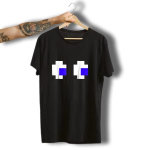 Group Ghost Costume Halloween Gamer 8 Bit Pixel Eyes T-Shirt