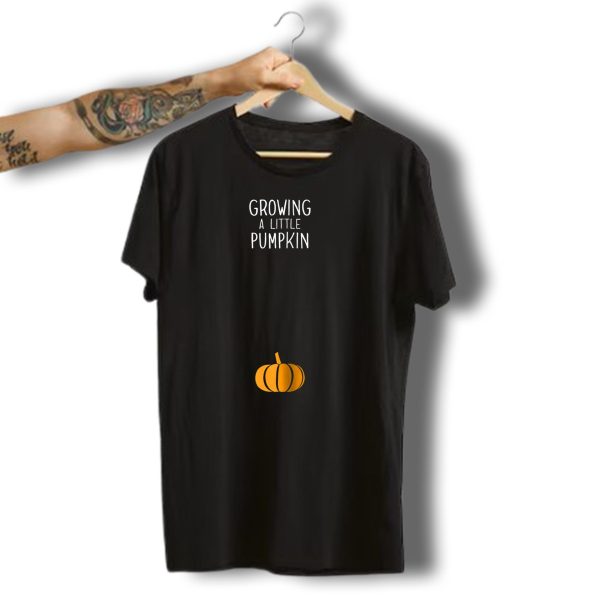 Growing A Little Pumpkin Halloween Pregnancy Announcement T Shirt t shirt 1