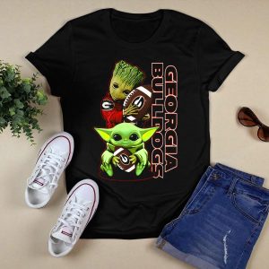 Grzd Georgia Bulldogs Star Wars And Groot Football Crossover T Shirt