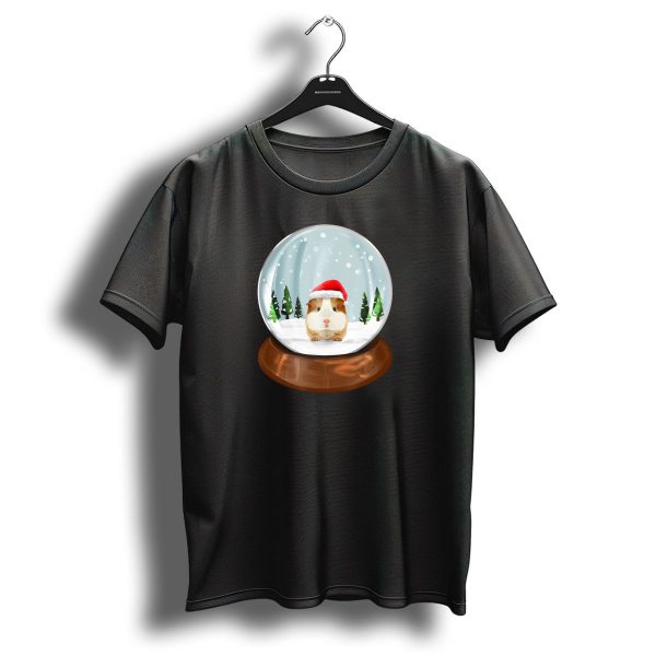 Guinea Pig Christmas Snow Globe With Santa Hat T Shirt 1 t shirt 1