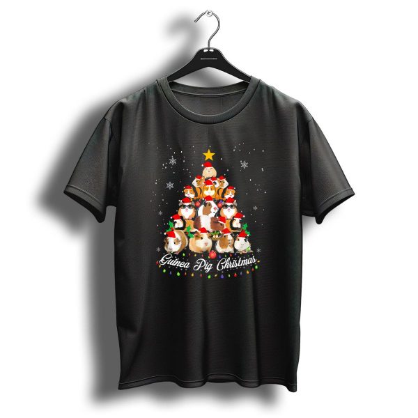 Guinea Pig Christmas Tree With Santa Hats And Snowflakes T Shirt 1 t shirt 1