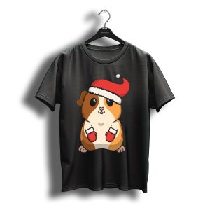 Guinea Pig Christmas Winter Santa Hat And Mittens T-Shirt