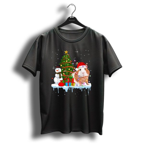 Guinea Pig Santa Hat Christmas Lights Snowman Tree Gifts Snow T Shirt 1 t shirt 1
