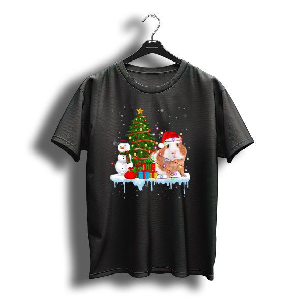 Guinea Pig Santa Hat Christmas Lights Snowman Tree Gifts Snow T Shirt t shirt 1