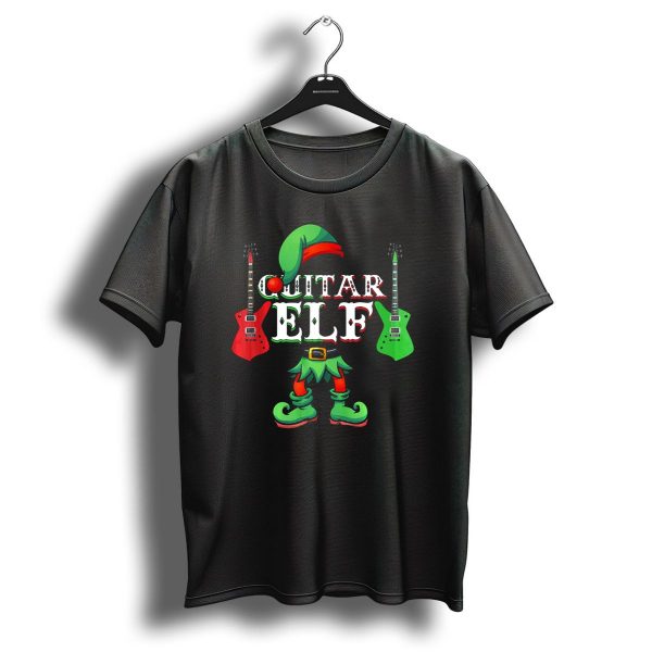 Guitar Elf Electric Guitar Christmas Team T Shirt 1 t shirt 1