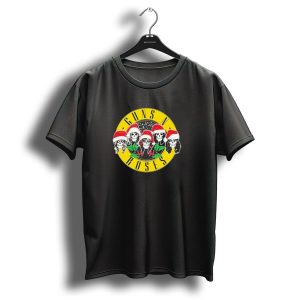 Guns N Roses Christmas Skulls Santa Hats T Shirt