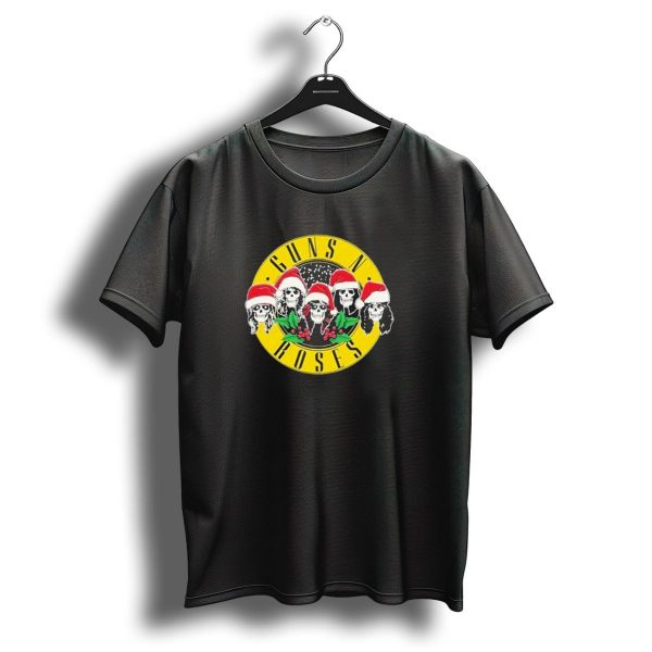 Guns N Roses Christmas Skulls Santa Hats T Shirt 1 t shirt 1