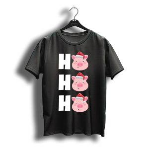 H H H Christmas Santa Hat Piglets T-Shirt