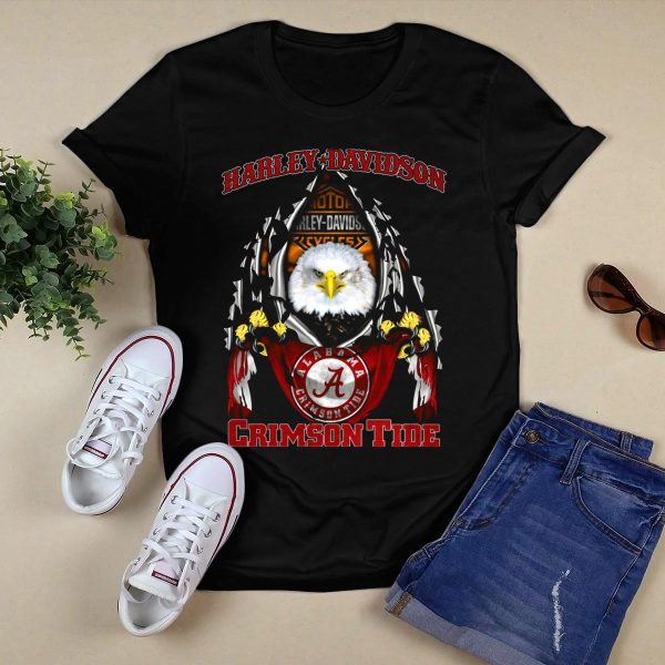 HD Alabama Crimson Tide Bald Eagle T Shirt Style 1 Black 1