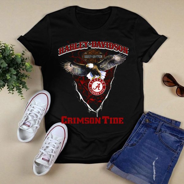 HD Alabama Crimson Tide Eagle T Shirt Style 1 Black 1