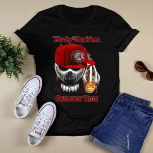 Hd Alabama Crimson Tide Halloween Skull T Shirt