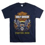 Hd Cycles Notre Dame Fighting Irish Skull With Wings And Engine Pistons T-Shirt