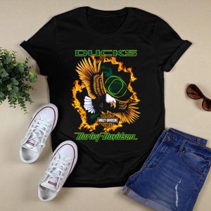 Hd Cycles Oregon Ducks Eagle Flames T-Shirt