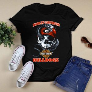 Hd Georgia Bulldogs Skull And Snake T Shirt