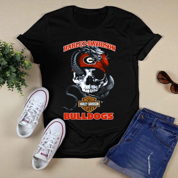 HD Georgia Bulldogs Skull And Snake T Shirt 1