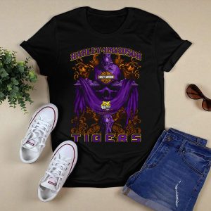 Hd Lsu Tigers Motorcycle Cycles Skull T-Shirt