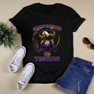 Hd Lsu Tigers Motorcycles Eagle Badge T-Shirt