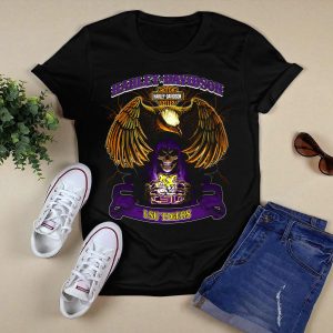 Hd Lsu Tigers Motorcycles Skull Eagle T-Shirt