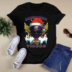 Hd Lsu Tigers Santa Skull Wings Baton Rouge Holiday Gifts T-Shirt