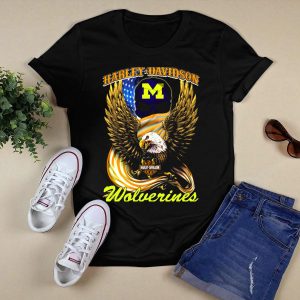 Hd Michigan Wolverines Eagle And Skull T-Shirt