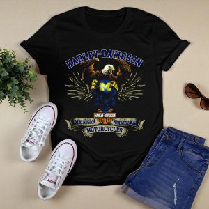 Hd Michigan Wolverines Motorcycles T-Shirt