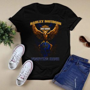 Hd Motor Cycles Eagle Notre Dame Fighting Irish Skull T-Shirt
