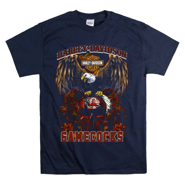 HD Motor Cycles Eagle South Carolina Gamecocks T Shirt 1 Navy