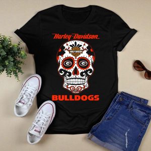 Hd Motor Cycles Georgia Bulldogs Sugar Skull T Shirt