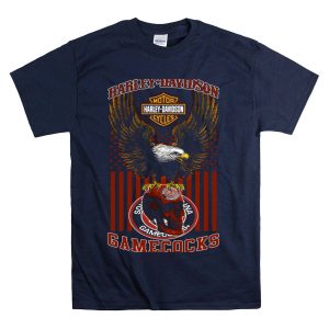 Hd Motor Cycles South Carolina Gamecocks Eagle And Skull T-Shirt