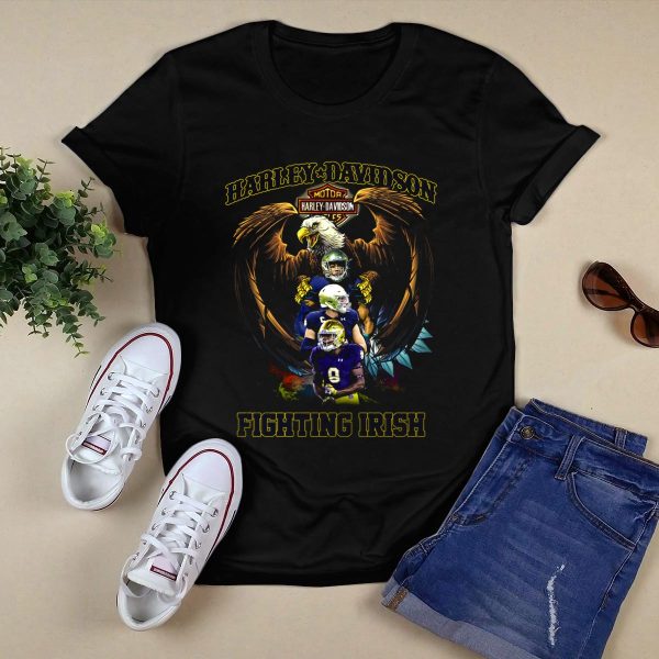 HD Motor Eagles Notre Dame Fighting Irish T Shirt Black 1