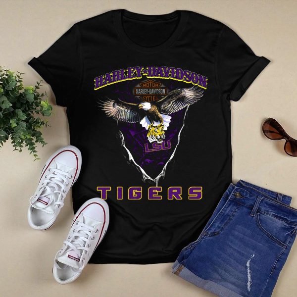 HD Motor Lsu Tigers T Shirt Black 1