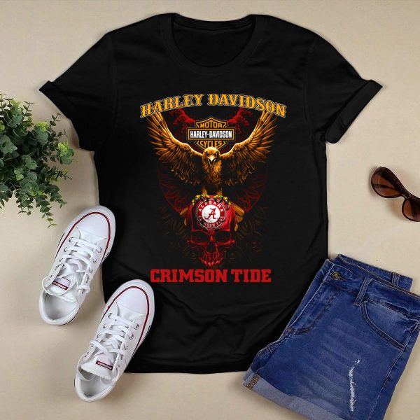 HD Motorcycles Alabama Crimson Tide T Shirt Style 1 Black 1