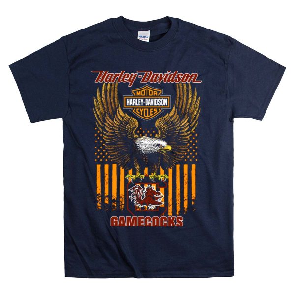 HD Motorcycles Eagle South Carolina Gamecocks T Shirt 1 Navy