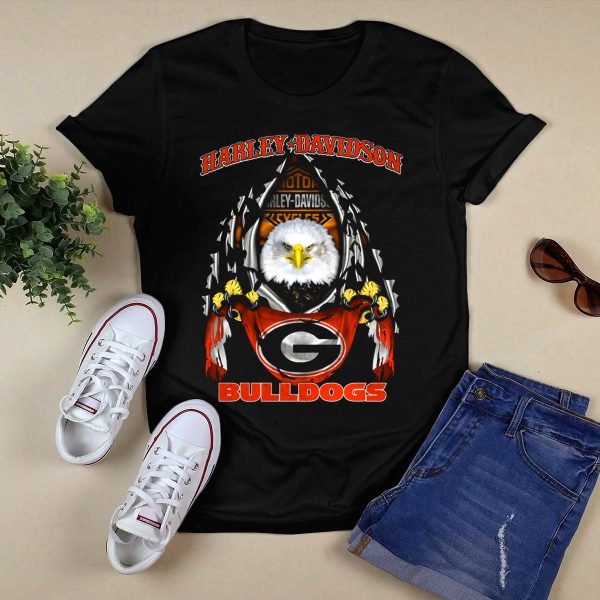 HD Motorcycles Georgia Bulldogs Eagle T Shirt 1