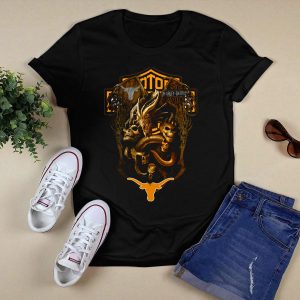 Hd Motorcycles Ncaa Texas Longhorns Skull Dragon T-Shirt