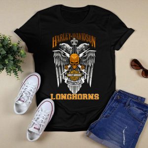 Hd Motorcycles Texas Longhorns Skull Winged T-Shirt